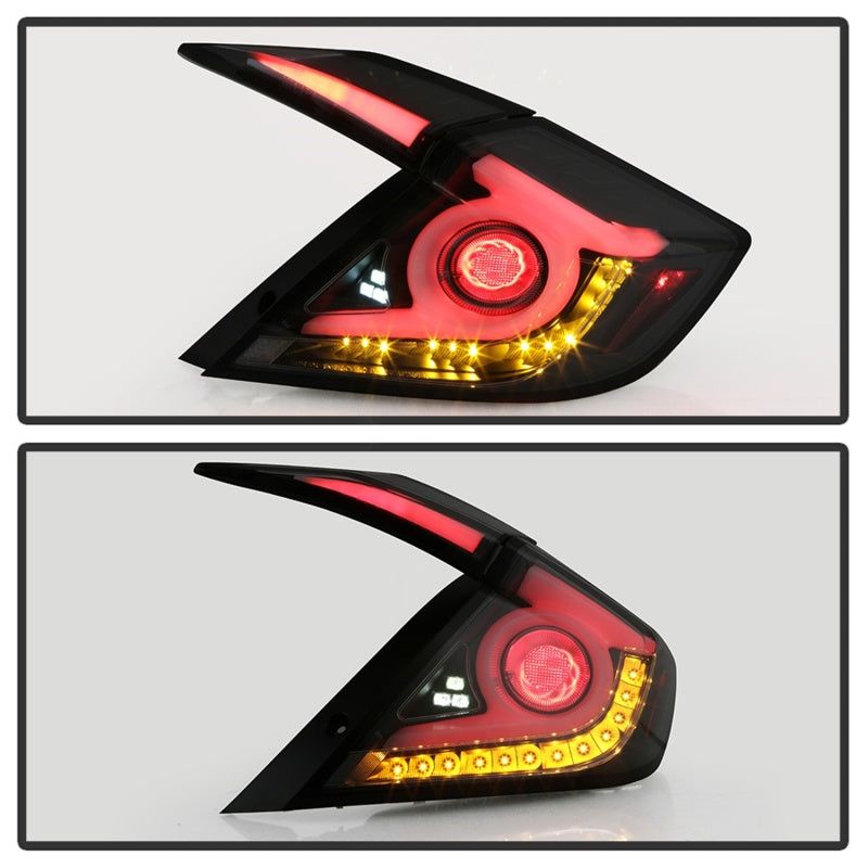 SPYDER 5086440 - SPY5086440 - Spyder 16-18 Honda Civic 4 Door Light Bar LED Tail Lights - Black Smoke (ALT-YD-HC164D-LB-BSM) - Shipped in Europe - Tuningsupply.com