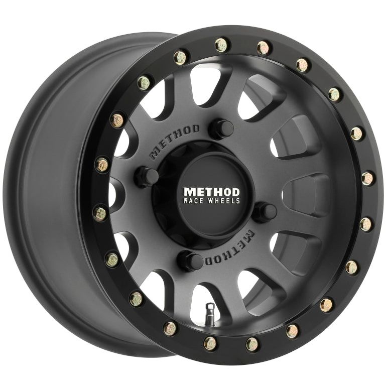 Method Wheels MR40157047843B - MRWMR40157047843B - Method MR401 UTV Beadlock 15x7 / 4+3/13mm Offset / 4x136 / 106mm CB Titanium Wheel- Matte Black Ring - Shipped in Europe - Tuningsupply.com