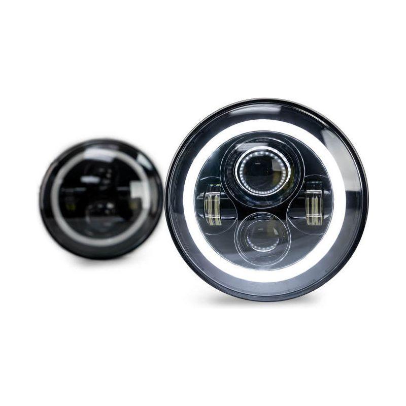 DV8 Offroad HL7JK-02 - DVEHL7JK-02 - DV8 Offroad 07-18 Jeep Wrangler JK LED Projector Headlights w/ Angel Eyes - Shipped in Europe - Tuningsupply.com