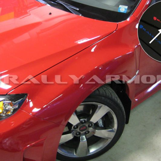 Rally Armor MF15-UR-BLK/RD - RALMF15-UR-BLK/RD - Rally Armor 08-11 Subaru STI (Hatch Only) / 11-14 WRX (Hatch Only) Black UR Mud Flap w/Red Logo - Shipped in Europe - Tuningsupply.com
