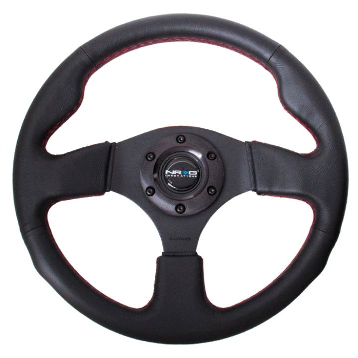 NRG RST-012R-RS - NRGRST-012R-RS - NRG Reinforced Steering Wheel (320mm) Leather w/Red Stitch - Shipped in Europe - Tuningsupply.com