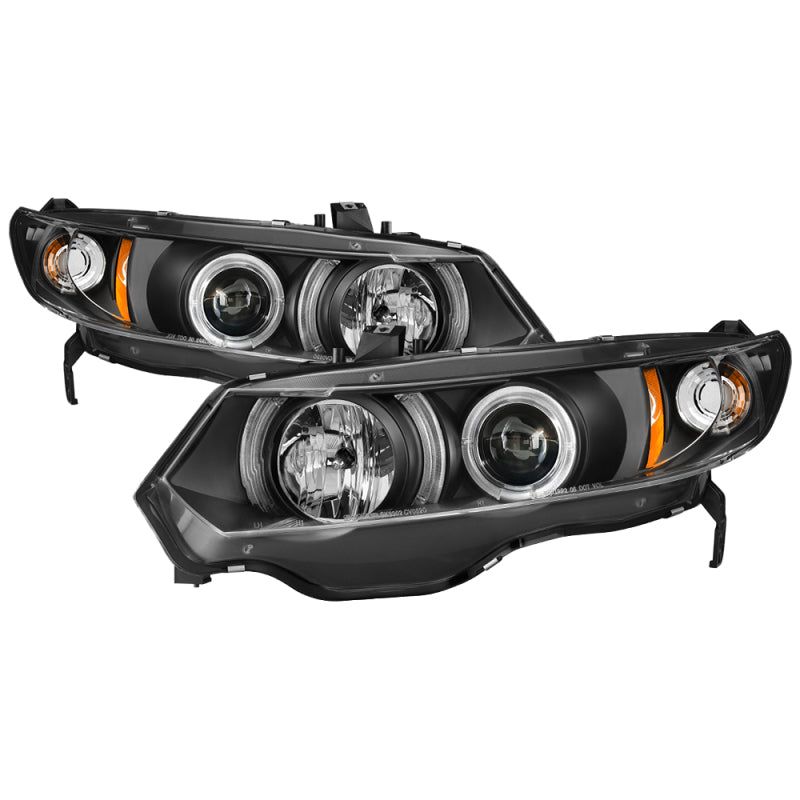 SPYDER 5010780 - SPY5010780 - Spyder Honda Civic 06-08 2Dr Projector Headlights LED Halo Black High H1 Low H1 PRO-YD-HC06-2D-HL-BK - Shipped in Europe - Tuningsupply.com
