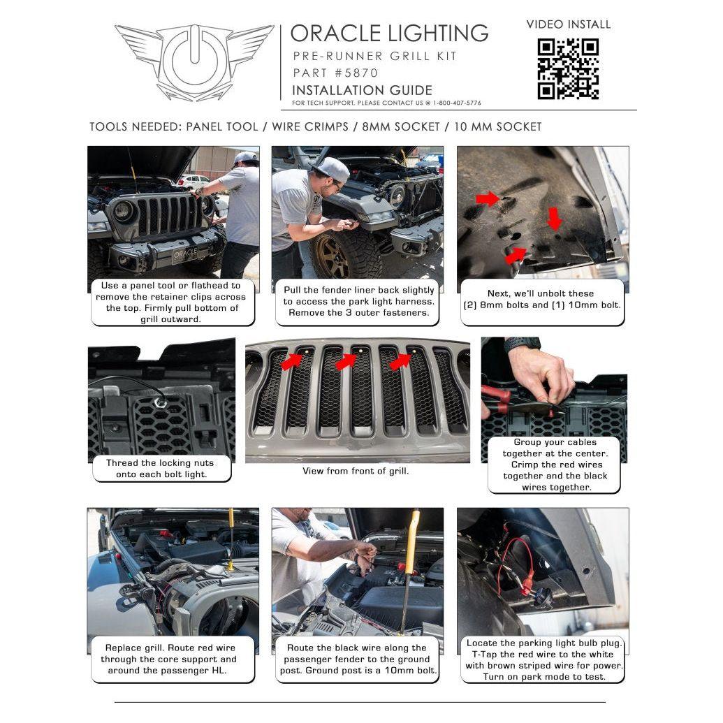 ORACLE Lighting 5870-002 - ORL5870-002 - Oracle Pre-Runner Style LED Grille Kit for Jeep Wrangler JL - Blue - Shipped in Europe - Tuningsupply.com