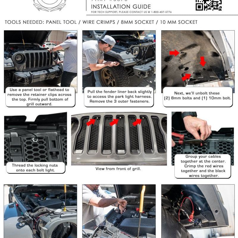 ORACLE Lighting 5871-001 - ORL5871-001 - Oracle Pre-Runner Style LED Grille Kit for Jeep Gladiator JT - White - Shipped in Europe - Tuningsupply.com