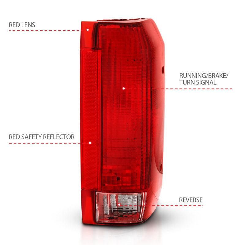 ANZO 311306 - ANZ311306 - ANZO 1992-1996 Ford Bronco Taillight Red/Clear Lens (OE Replacement) - Shipped in Europe - Tuningsupply.com