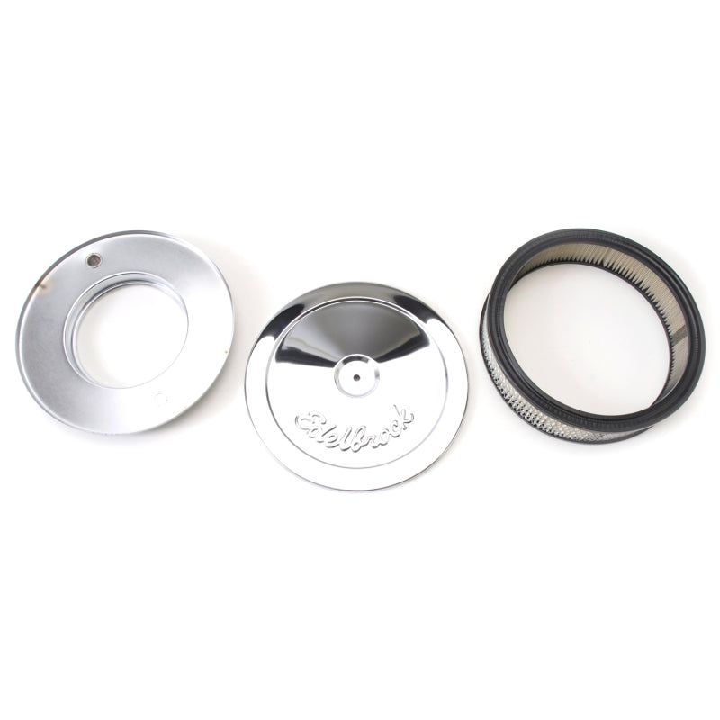 Edelbrock 1208 - EDE1208 - Edelbrock Air Cleaner Pro-Flo Series Round Steel Top Paper Element 10In Dia X 3 5In Chrome - Shipped in Europe - Tuningsupply.com