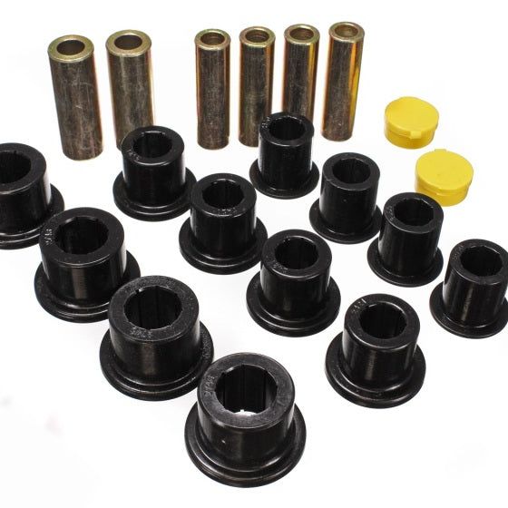 Energy Suspension 4.2148G - ENG4.2148G - Energy Suspension 00-04 Ford Excursion 4WD / 99-04 F250/F350 4WD Black Front Leaf Spring Bushing Set - Shipped in Europe - Tuningsupply.com