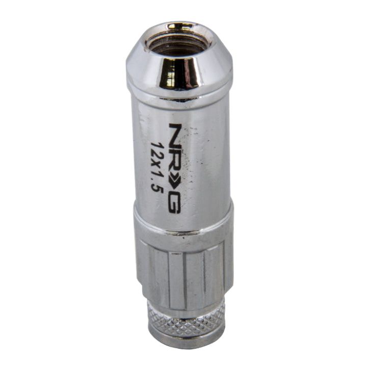 NRG LN-LS700SL-21 - NRGLN-LS700SL-21 - NRG 700 Series M12 X 1.5 Steel Lug Nut w/Dust Cap Cover Set 21 Pc w/Locks & Lock Socket - Silver - Shipped in Europe - Tuningsupply.com