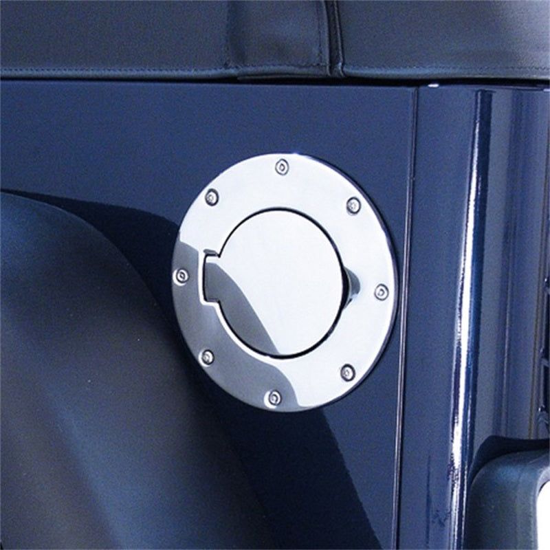 Rugged Ridge 11134.01 - RUG11134.01 - Rugged Ridge 97-06 Jeep Wrangler TJ Stainless Steel Non-Locking Gas Cap Door - Shipped in Europe - Tuningsupply.com
