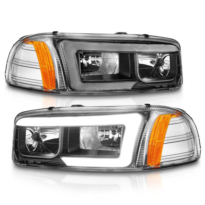ANZO 111522 - ANZ111522 - ANZO 99-17 GMC Sierra/Denali Headlights Black Amber (w/C Light Bars) - Shipped in Europe - Tuningsupply.com