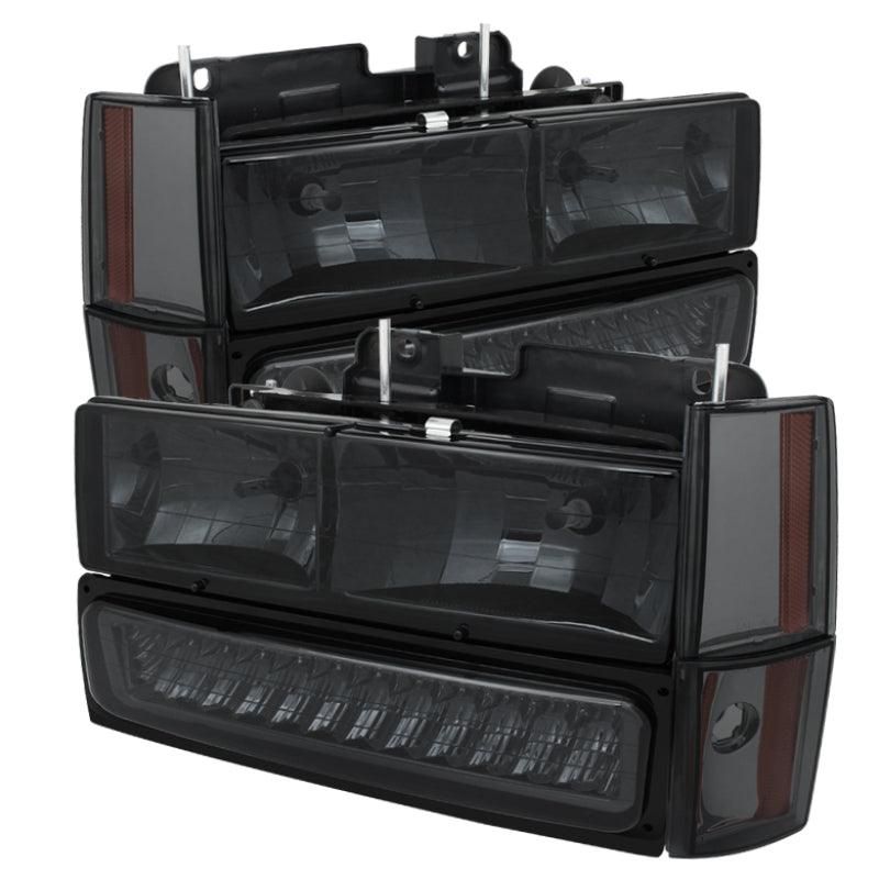 SPYDER 5073556 - SPY5073556 - xTune GMC Yukon 92-93 Crystal Headlights w/ Corner & LED Bumper Smoke HD-JH-GMCCK88-LED-AM-SM-SET - Shipped in Europe - Tuningsupply.com