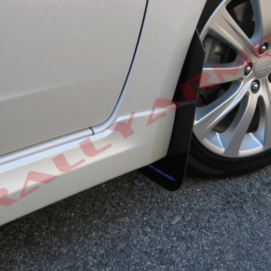 Rally Armor MF6-UR-BLK/BL - RALMF6-UR-BLK/BL - Rally Armor 08-10 Subaru WRX / 08-11 Impreza 2.5i (Hatch/Sedan) Black UR Mud Flap w/Blue Logo - Shipped in Europe - Tuningsupply.com