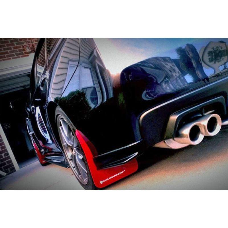 Rally Armor MF32-UR-WH/RD - RALMF32-UR-WH/RD - Rally Armor 15-21 Subaru WRX/STI White UR Mud Flap w/Red Logo - Shipped in Europe - Tuningsupply.com