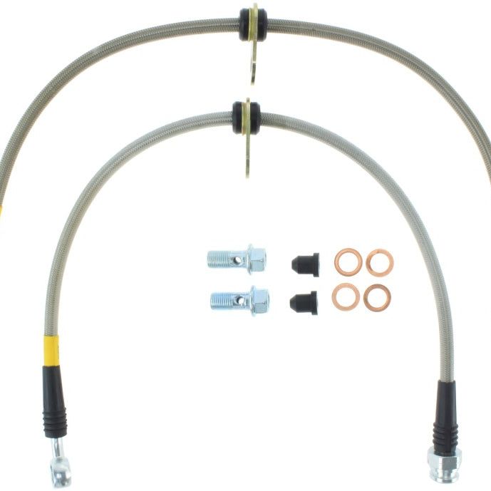Stoptech 950.40007 - STO950.40007 - StopTech 99-00 Civic Si w/Rear Disc Brakes Front SS Brake Lines - Shipped in Europe - Tuningsupply.com