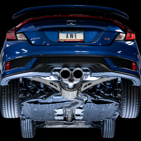 AWE Tuning 3810-31016 - AWE3810-31016 - AWE Tuning 17+ Honda Civic SI 1.5L / Type R 2.0L Turbo Triple-to-Dual Tip Conversion Kit - Shipped in Europe - Tuningsupply.com