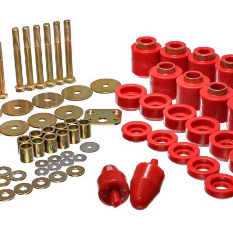 Energy Suspension 2.4108R - ENG2.4108R - Energy Suspension 1in Body Lift Kit - Red - Shipped in Europe - Tuningsupply.com