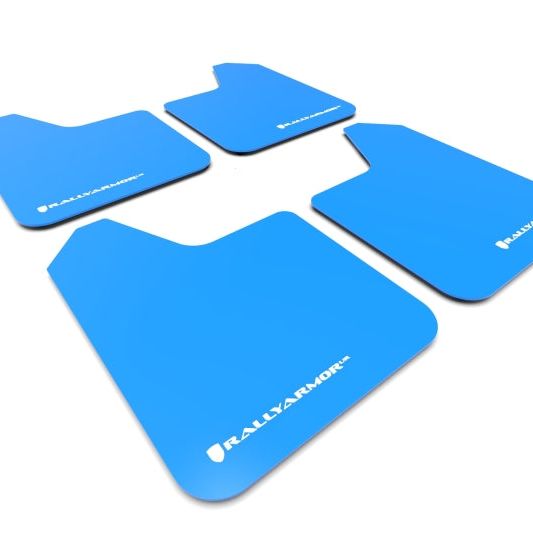 Rally Armor MF12-UR-BL/WH - RALMF12-UR-BL/WH - Rally Armor Universal Fit (No Hardware) Blue UR Mud Flap White Logo - Shipped in Europe - Tuningsupply.com