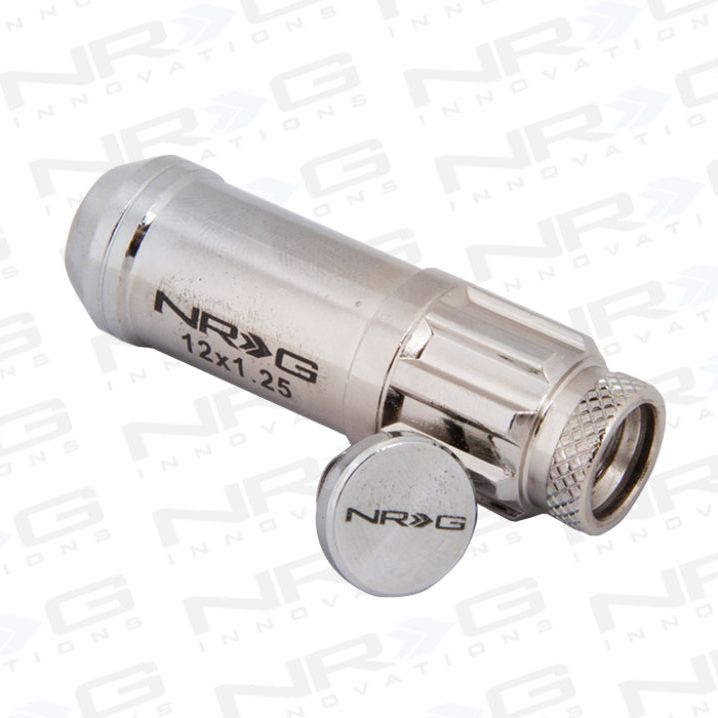 NRG LN-LS710SL-21 - NRGLN-LS710SL-21 - NRG 700 Series M12 X 1.25 Steel Lug Nut w/Dust Cap Cover Set 21 Pc w/Locks & Lock Socket - Silver - Shipped in Europe - Tuningsupply.com
