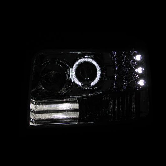 ANZO 111183 - ANZ111183 - ANZO 1992-1996 Ford F-150 Projector Headlights w/ Halo Chrome w/ Side Markers and Parking Lights - Shipped in Europe - Tuningsupply.com