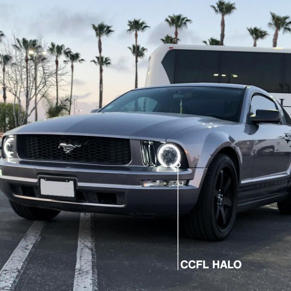 Raxiom 49121 - RAX49121 - Raxiom 05-09 Ford Mustang GT V6 Axial Series CCFL Halo Projector Headlight- Blk Housing (Smkd Lens) - Shipped in Europe - Tuningsupply.com