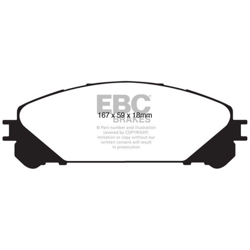 EBC DP31837C - EBCDP31837C - EBC 15+ Lexus NX200t 2.0 Turbo Redstuff Front Brake Pads - Shipped in Europe - Tuningsupply.com
