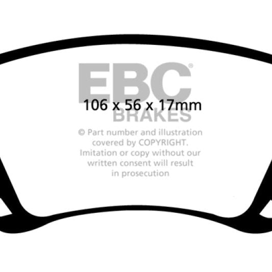 EBC DP41518R - EBCDP41518R - EBC 06-13 Audi A3 2.0 Turbo (Girling rear caliper) Yellowstuff Rear Brake Pads - Shipped in Europe - Tuningsupply.com