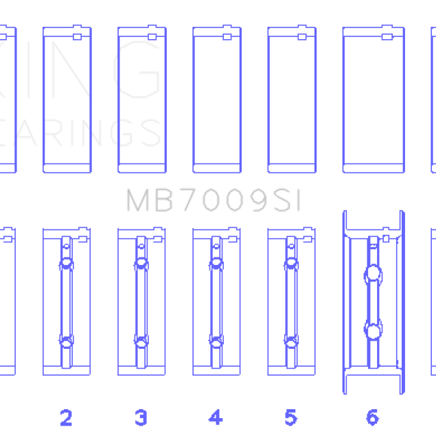 King Engine Bearings GMB7009SI - KINGMB7009SI - King Engine Bearings 89-15 Dodge Cummins Diesel 5.9L 6.7L Inline 6 Main Bearing Set - Size STD - Shipped in Europe - Tuningsupply.com