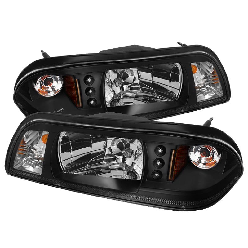 SPYDER 5012531 - SPY5012531 - Spyder Ford Mustang 87-93 1PC LED (Replaceable LEDs)Crystal Headlights Black HD-YD-FM87-1PC-LED-BK - Shipped in Europe - Tuningsupply.com