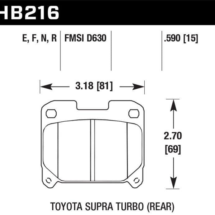Hawk Performance KHB216B.590 - HAWKHB216B.590 - Hawk 93-98 Toyota Supra TT HPS 5.0 Street Rear Brake Pads - Shipped in Europe - Tuningsupply.com