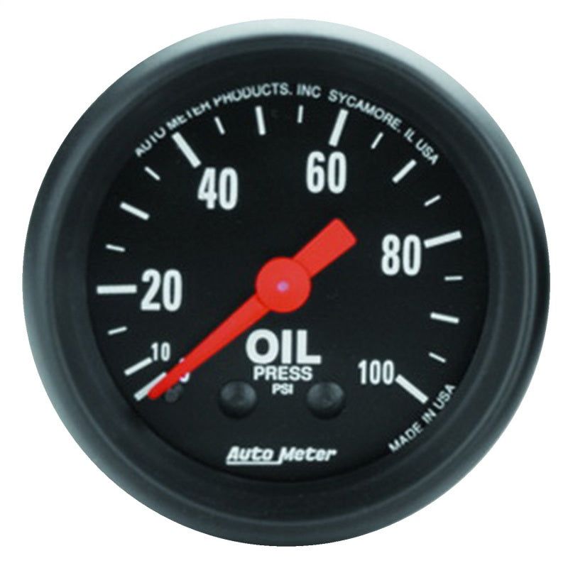 AutoMeter 2604 - ATM2604 - Autometer Z Series 52mm 0-100 PSI Mechanical Oil Pressure Gauge - Shipped in Europe - Tuningsupply.com