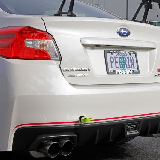 Perrin Performance PSP-BDY-252NY - PERPSP-BDY-252NY - PERRIN 15-21 Subaru WRX/STI Tow Hook Kit (Rear) - Neon Yellow - Shipped in Europe - Tuningsupply.com