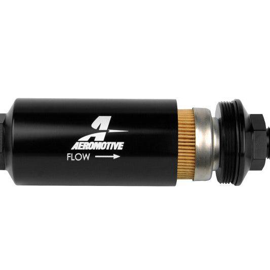 Aeromotive 12377 - AER12377 - Aeromotive In-Line Filter - (AN -8 Male) 10 Micron Fabric Element Bright Dip Black Finish - Shipped in Europe - Tuningsupply.com