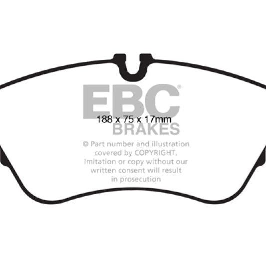 EBC DP32022C - EBCDP32022C - EBC 11 Audi A6 2.0 Turbo Redstuff Front Brake Pads - Shipped in Europe - Tuningsupply.com