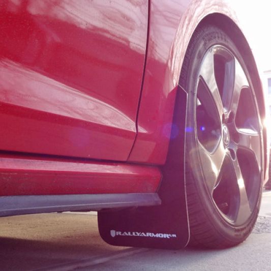 Rally Armor MF37-UR-BLK/GRY - RALMF37-UR-BLK/GRY - Rally Armor 15-21 MKVII VW Golf/GTI Black UR Mud Flap w/Grey Logo - Shipped in Europe - Tuningsupply.com