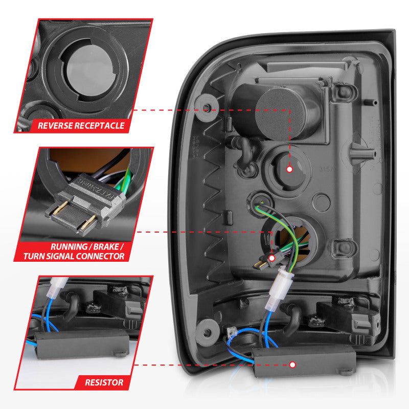 ANZO 311393 - ANZ311393 - ANZO 2001-2011 Ford Ranger LED Tail Lights w/ Light Bar Chrome Housing Red/Clear Lens - Shipped in Europe - Tuningsupply.com