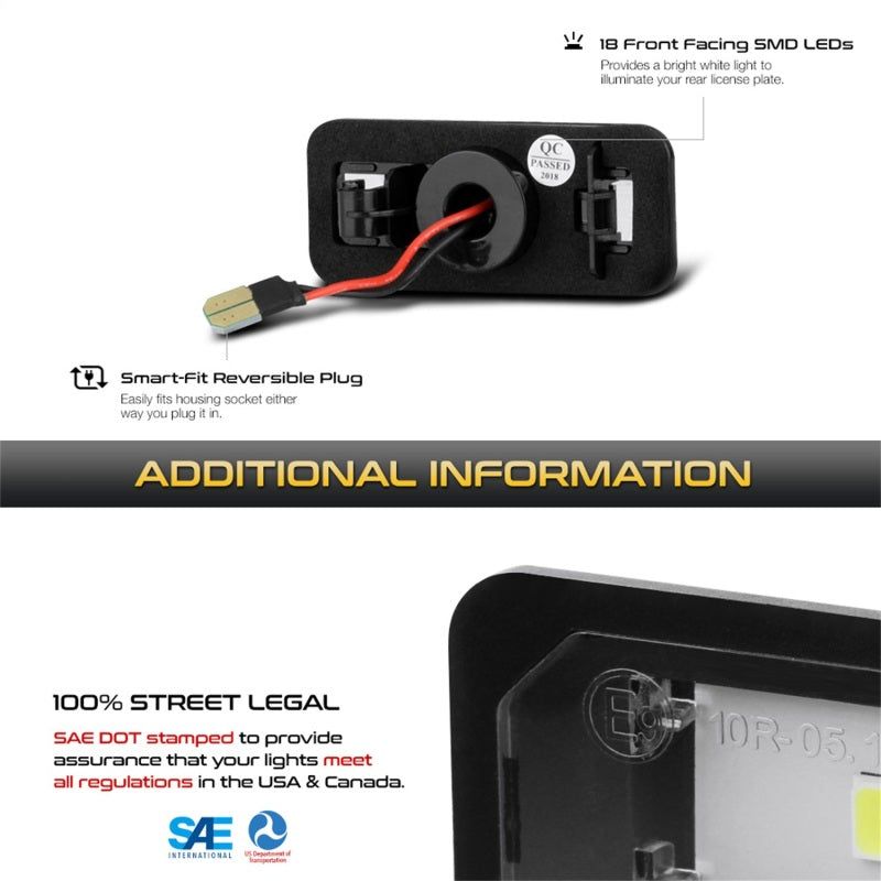 SPYDER 9045127 - SPY9045127 - xTune 13-18 Subaru BRZ T10 Connector LED License Plate Bulb Assembly White 5500K LAC-LP-SWRX08 -Pair - Shipped in Europe - Tuningsupply.com