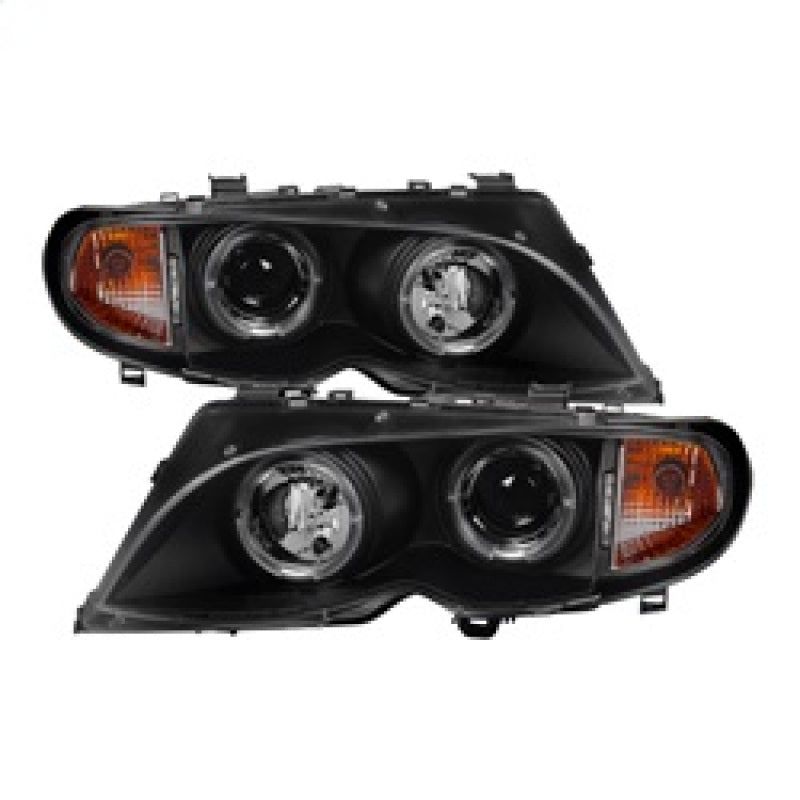 SPYDER 5042415 - SPY5042415 - Spyder BMW E46 3-Series 02-05 4DR Projector Headlights 1PC LED Halo Blk PRO-YD-BMWE4602-4D-AM-BK - Shipped in Europe - Tuningsupply.com