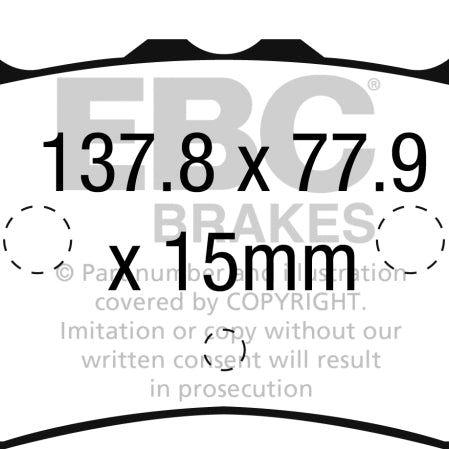 EBC DP32274C - EBCDP32274C - EBC 16-18 Ford Focus RS Redstuff Ceramic Low Dust Front Brake Pads - Shipped in Europe - Tuningsupply.com