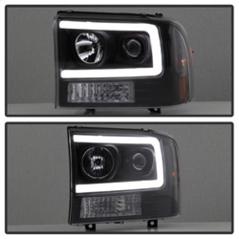 SPYDER 5084491 - SPY5084491 - Spyder 99-04 Ford F250 Super Duty Projector Headlights - Light Bar - Black PRO-YD-FF25099V2-LB-BK - Shipped in Europe - Tuningsupply.com
