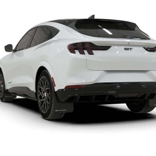 Rally Armor MF96-UR-BLK-RD - RALMF96-UR-BLK-RD - Rally Armor 21-25 Ford Mustang Mach-E/GT/Rally Black UR Mud Flap w/Red Logo - Shipped in Europe - Tuningsupply.com