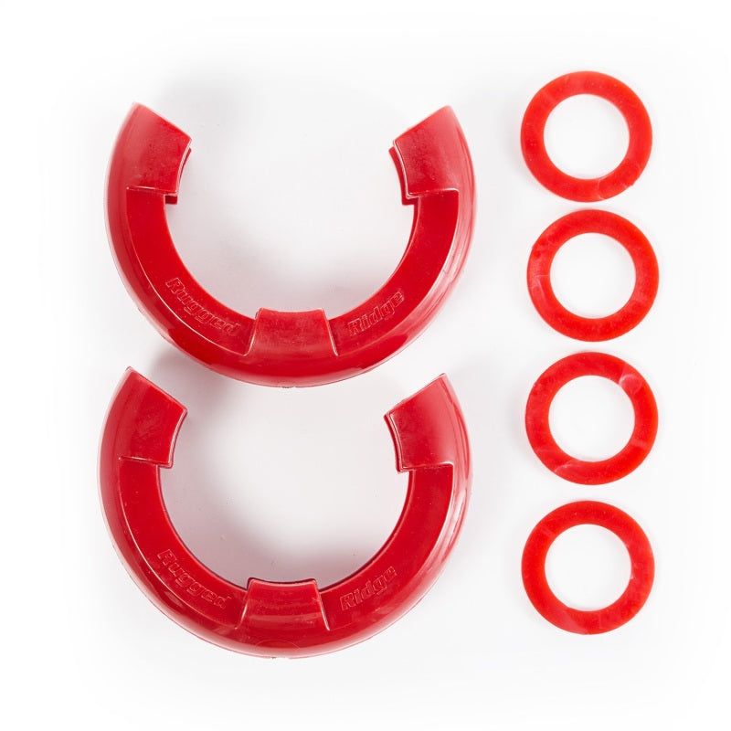 Rugged Ridge 11235.41 - RUG11235.41 - Rugged Ridge Red 7/8in D-Ring Isolator Kit - Shipped in Europe - Tuningsupply.com