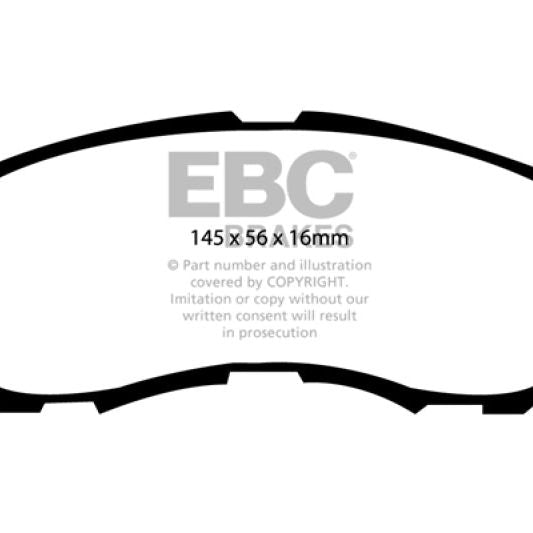 EBC DP41614R - EBCDP41614R - EBC 11-14 Chrysler 200 2.4 Yellowstuff Front Brake Pads - Shipped in Europe - Tuningsupply.com