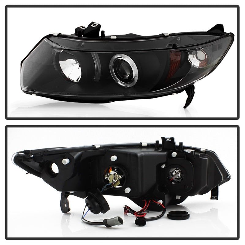 SPYDER 5010780 - SPY5010780 - Spyder Honda Civic 06-08 2Dr Projector Headlights LED Halo Black High H1 Low H1 PRO-YD-HC06-2D-HL-BK - Shipped in Europe - Tuningsupply.com