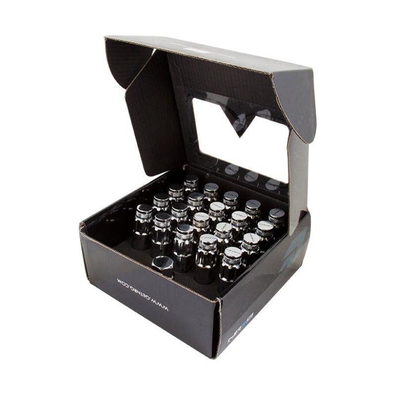 NRG LN-LS710SL-21 - NRGLN-LS710SL-21 - NRG 700 Series M12 X 1.25 Steel Lug Nut w/Dust Cap Cover Set 21 Pc w/Locks & Lock Socket - Silver - Shipped in Europe - Tuningsupply.com
