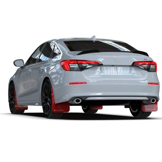 Rally Armor MF90-UR-RD/WH - RALMF90-UR-RD/WH - Rally Armor 22-25 Honda Civic/Civic Si/Sport Red UR Mud Flap w/White Logo - Shipped in Europe - Tuningsupply.com