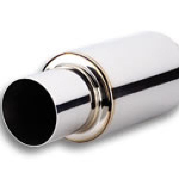 Vibrant 1062 - VIB1062 - Vibrant TPV Turbo Round Muffler (17in Long) with 4in Round Tip Straight Cut - 3in inlet I.D. - Shipped in Europe - Tuningsupply.com