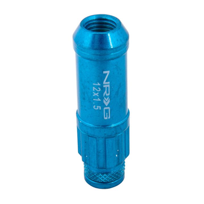 NRG LN-LS700BL-21 - NRGLN-LS700BL-21 - NRG 700 Series M12 X 1.5 Steel Lug Nut w/Dust Cap Cover Set 21 Pc w/Locks & Lock Socket - Blue - Shipped in Europe - Tuningsupply.com