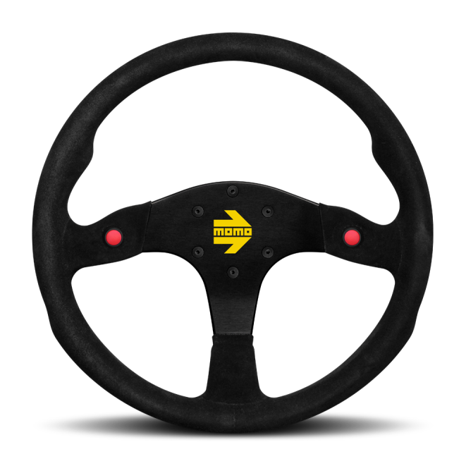 MOMO R1980/35S - MOMR1980/35S - Momo MOD80 Steering Wheel 350 mm - Black Suede/Black Spokes - Shipped in Europe - Tuningsupply.com