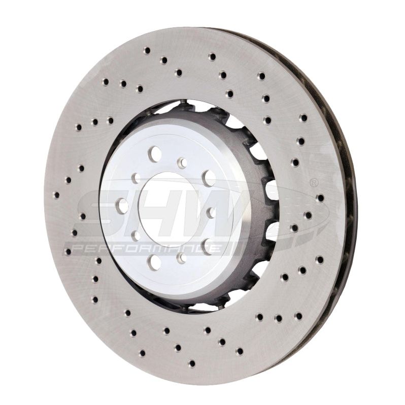 SHW Performance BFR44810 - SHWBFR44810 - SHW 15-18 BMW M3 3.0L Right Front Cross-Drilled Lightweight Brake Rotor (34112284810) - Shipped in Europe - Tuningsupply.com