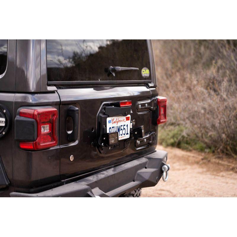 DV8 Offroad TSJL-03 - DVETSJL-03 - DV8 Offroad 18-22 Jeep Wrangler JL Spare Tire Delete Kit w/Light Mounts - Shipped in Europe - Tuningsupply.com